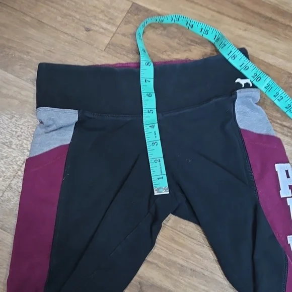 VS PINK MAROON/BLACK/GREY COLORBLOCKED YOGA PANTS SIZE XS - Picture 8 of 11